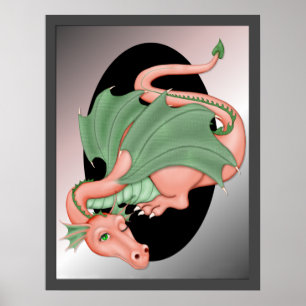 Magische Fantasie-Drachenruhen Poster