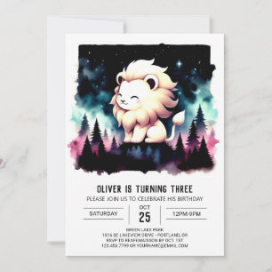 Magische Fantasie Lion Birthday Einladung