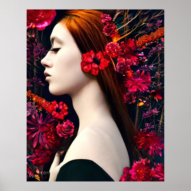 Magische Fantasy-Blume Poster (Vorne)