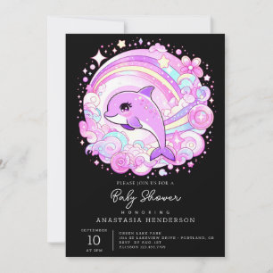 Magische Fantasy Dolphin Baby Dusche Einladung