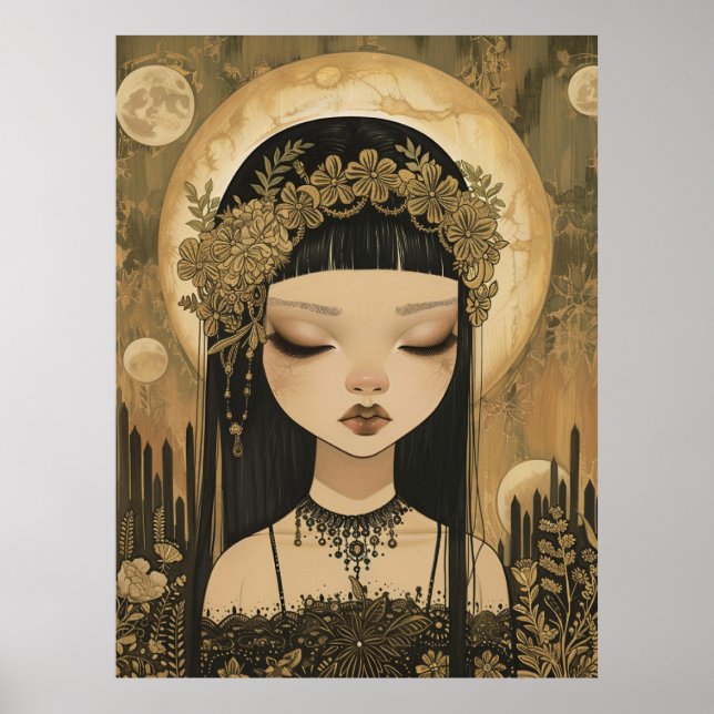 magische Fantasy serene Lady Zaubergeheimnis Poster (Vorne)