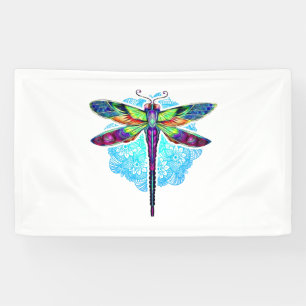 Magische farbenfrohe Libelle Mandala Banner