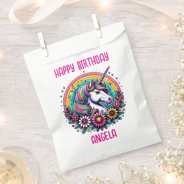 Magische Farbenspiel-Einhorn und Regenbogen Person Geschenktütchen (Ausgeschnitten)