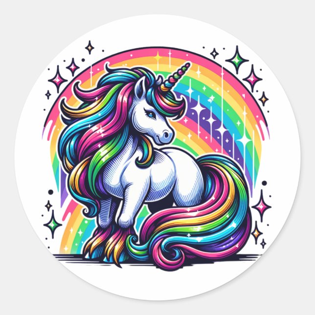 Magische Farbenspiel-Glitzern Runder Aufkleber (Vorderseite)