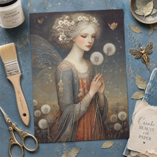 Magische Fee & Löwenzahnfeld-Decoupage-Kunst Seidenpapier