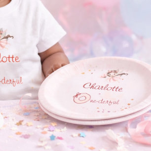 Magische Fee One-derful Blush Mädchen 1. Geburtsta Pappteller