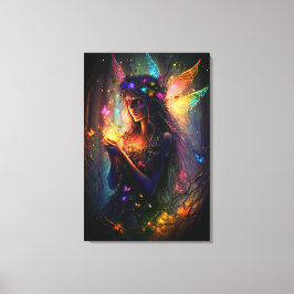 Magische Fee verzauberter Forest Fantasy Pixie Sta Leinwanddruck