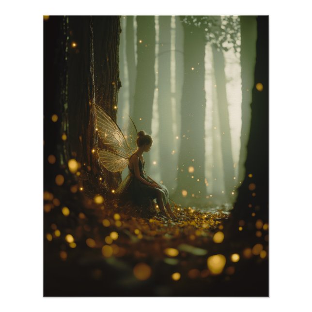 Magische Fee verzauberter Wald Herbst-Pixel Poster (Vorderseite)