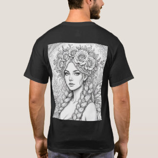 Magische Feen-Linienkunst – Doppelseitiges Feen-T- T-Shirt