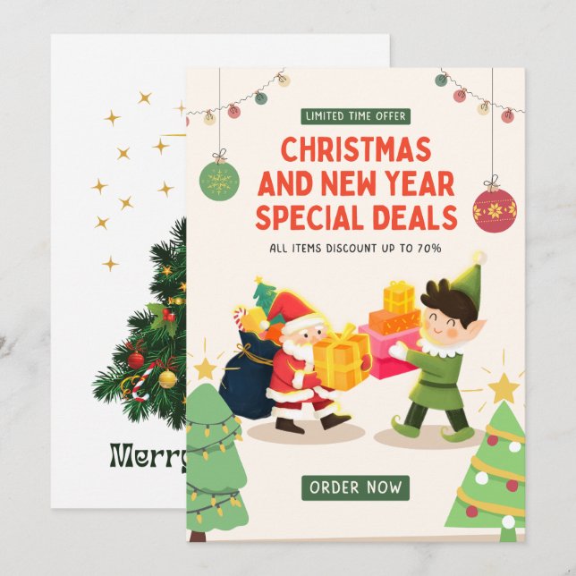 "Magische Feier: Weihnachts-Einladungskarte Einladung (Vorne/Hinten)