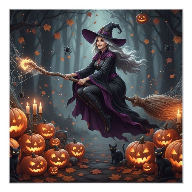 Magische Flughexe Fotodruck (Vorne)