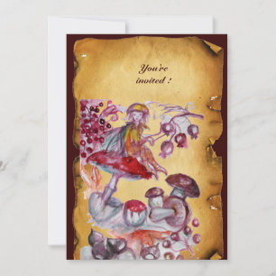 MAGISCHE FOLLETT VON MUSHROOMEN Perchment Einladung