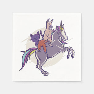 Magische Freunde Einhorn, Alpaca, Kitten, Sloth Serviette