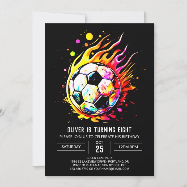 Magische Fußballkids bearbeitbar Geburtstag Einladung (Vorderseite)