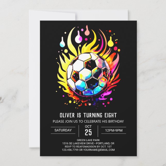 Magische Fußballkids bearbeitbar Geburtstag Einladung (Vorderseite)