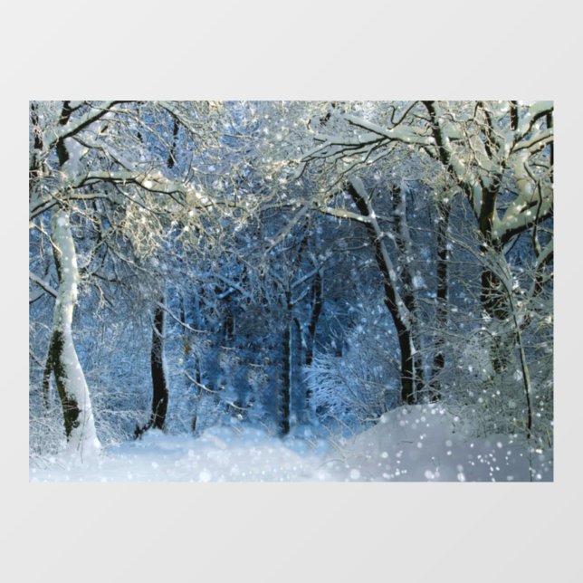 Magische Glitterie Sonnenschein Schneewald Wunderl Fensteraufkleber (Blatt)
