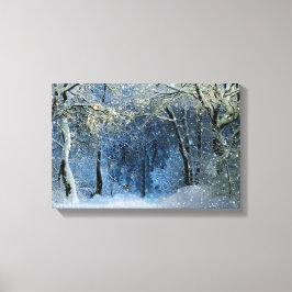 Magische Glitterie Sonnenschein Schneewald Wunderl Leinwanddruck