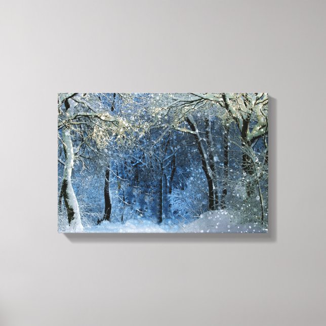 Magische Glitterie Sonnenschein Schneewald Wunderl Leinwanddruck (Vorderseite)