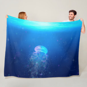 Magische Glittering-Quallyfish-Fantasie Fleecedecke