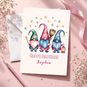 Magische Gnom-Freunde Geburtstag Karte