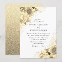 Magische Goldene Blume mit Glitzer Elegante Hochze
