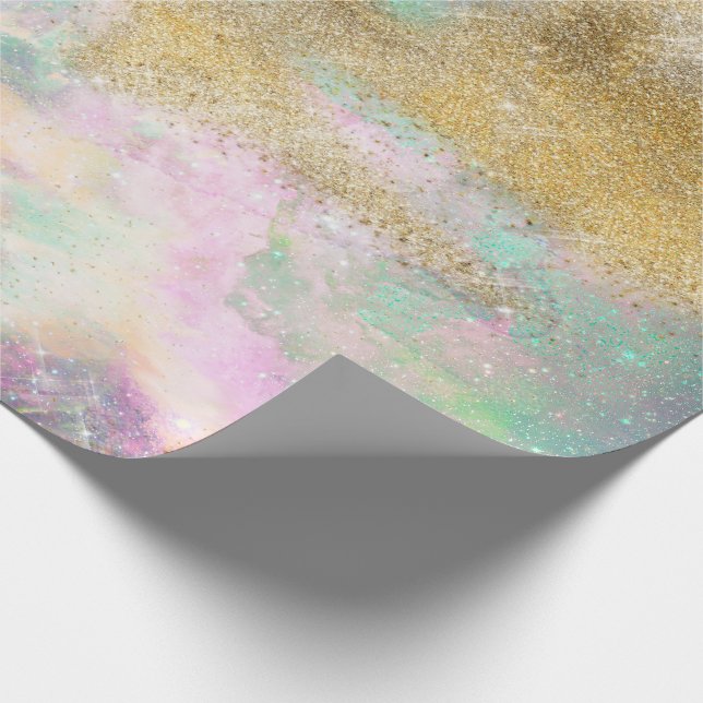 Magische Goldküche & Nebula Abstrakte Kunst Geschenkpapier (Ecke)