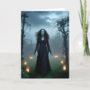 Magische, gruselige Hexe "Frohes Halloween!" Gruß Karte