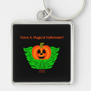 Magische Halloween Kürbis Premium Square Schlüssel Schlüsselanhänger