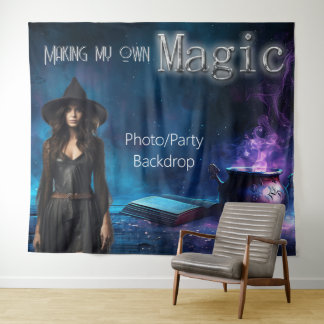 Magische Halloween-Party Hexen-Star-Shot-Hintergru Wandteppich