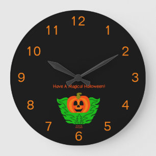 Magische Halloween-Pumpkin-Acrylmauer-Uhr Große Wanduhr