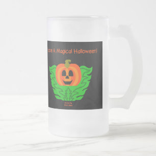 Magische Halloween Pumpkin Große Mattierte Glass-T Mattglas Bierglas