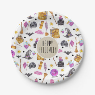 Magische Halloween-Wasserfarbe-Whimsical-Kraft-Par Pappteller