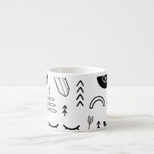 Magische Hände, Mond, ethnisches Muster. Espressotasse