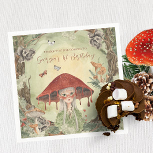 Magische Herbstwald-Fairy Geburtstag Serviette