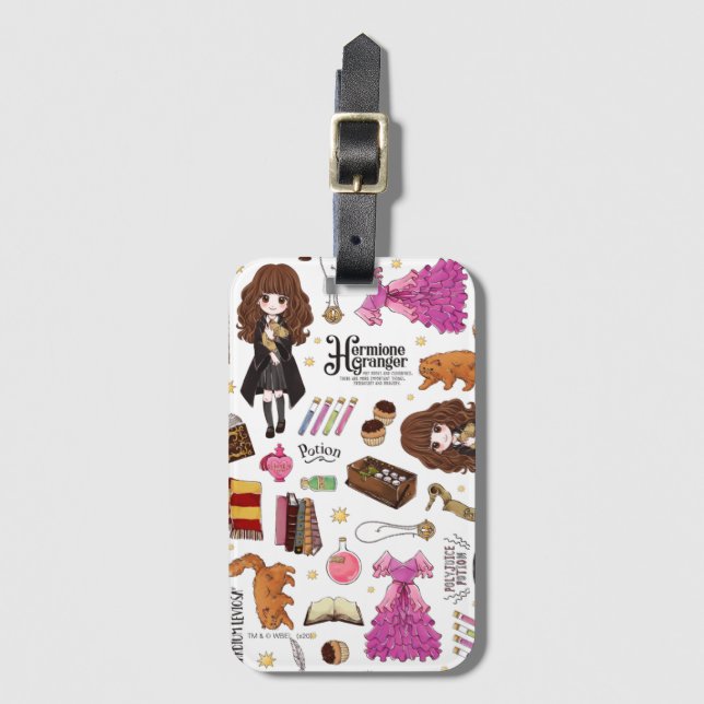 Magische Hermione Granger Wasserfarbe Gepäckanhänger (Vorderseite Vertikal)