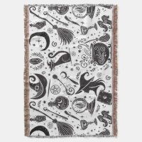 Magische Hexe Whimsical Wiccan Pagan Black & White