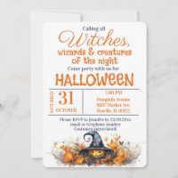 Magische Hexen und Zauberer-Halloween-Party