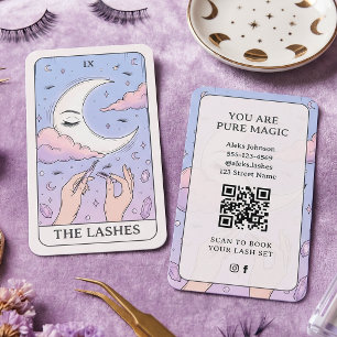 Magische Holografische Tarot-Wimpernstylistin Visitenkarte
