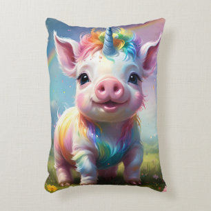 "Magische Hooves: Der Regenbogen Einhornschwanz" Dekokissen