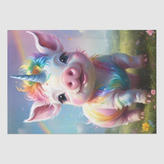 "Magische Hooves: Der Regenbogen Einhornschwanz" Seidenpapier (Vorderseite)