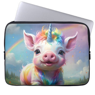 "Magische Hufe: Das Regenbogen-Einhorn-Schwein" Laptopschutzhülle