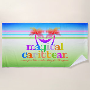 Magische Karibikinseln Farbiges Souvenir Strandtuch