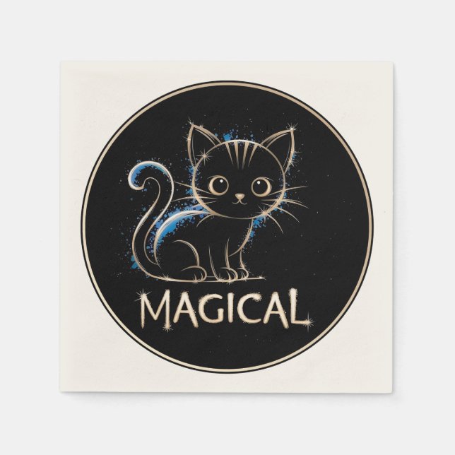 Magische Katze Serviette (Vorderseite)
