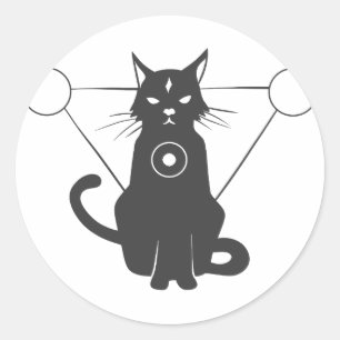 Magische Katzenfarbe - Silhouette auswählen Runder Aufkleber