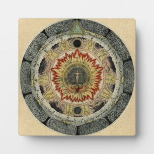 Magische kosmische Rose Mandala Fotoplatte