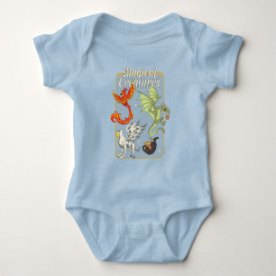 Magische Kreaturen Vintage-Grafik Baby Strampler
