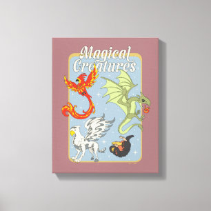 Magische Kreaturen Vintage-Grafik Leinwanddruck