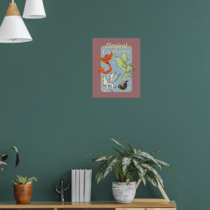 Magische Kreaturen Vintage Grafik Poster