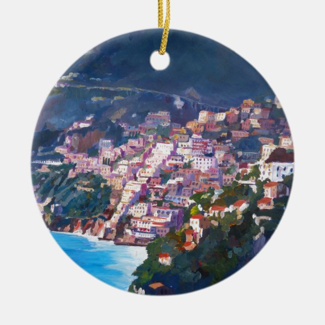 Magische Küstenlinie und Landschaft in Amalfi, Keramikornament (Vorne)