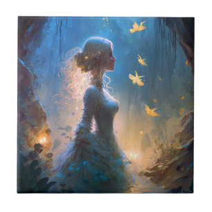 Magische Lady in Water Fantasy Art Fliese